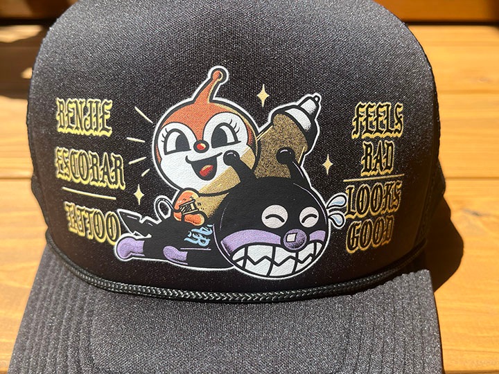 BENJIE ESCOBAR mesh tracker cap (tattoo) black