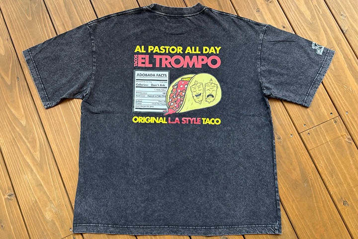 Tacos El Trompo dye washed Tshirt (adobada) / washed black