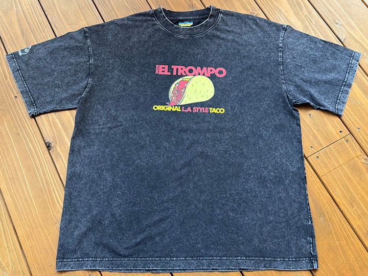 Tacos El Trompo dye washed Tshirt (adobada) / washed black