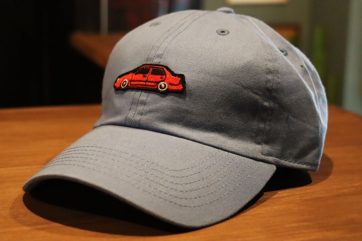 OSSANTHEHOOD dad hat (red car) / skyblue