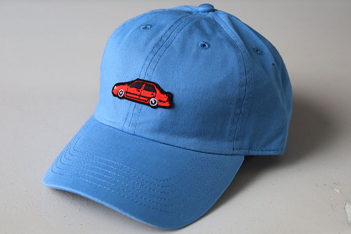 OSSANTHEHOOD dad hat (red car) / skyblue