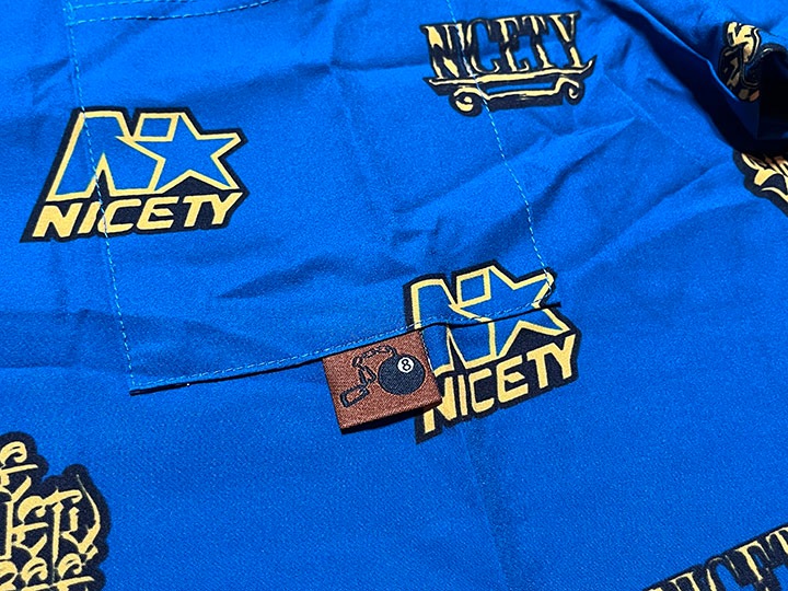 NICETY open collar button shirt (star) / blue & yellow