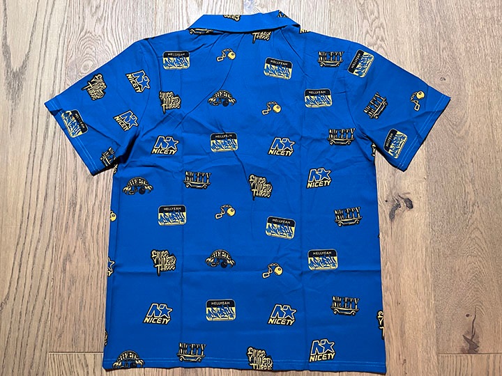 NICETY open collar button shirt (star) / blue & yellow