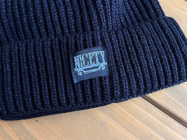 NICETY logo beanie (plaque) / black