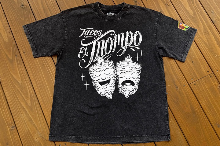 Tacos El Trompo dye washed Tshirt (trompo) / washed black