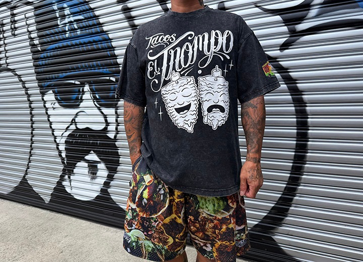 Tacos El Trompo dye washed Tshirt (trompo) / washed black