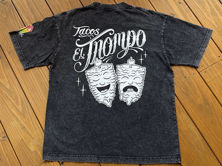 Tacos El Trompo dye washed Tshirt (trompo) / washed black