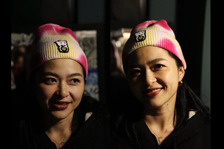 OSSANTHEHOOD tie-dye beanie (lucky cat) / brown dye