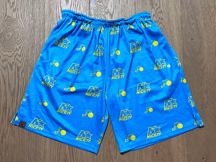 NICETY mesh shorts (star) / blue & yellow