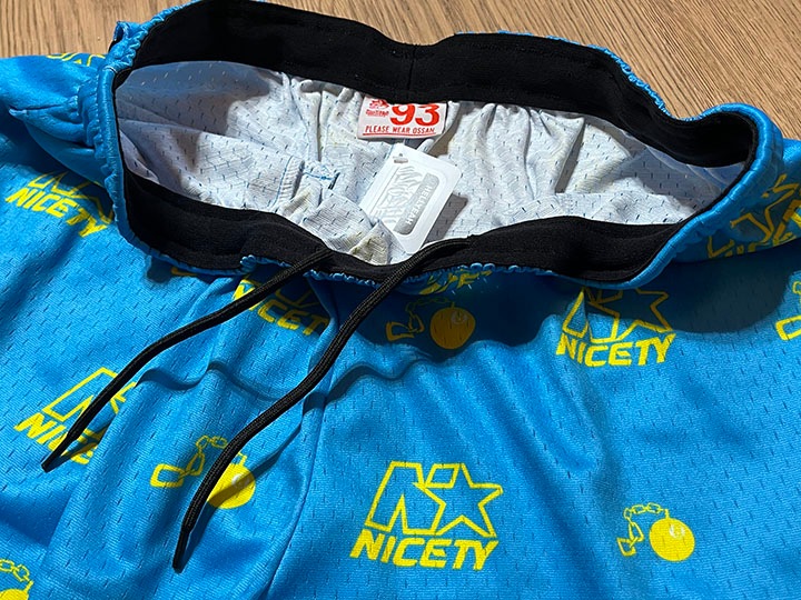 NICETY mesh shorts (star) / blue & yellow