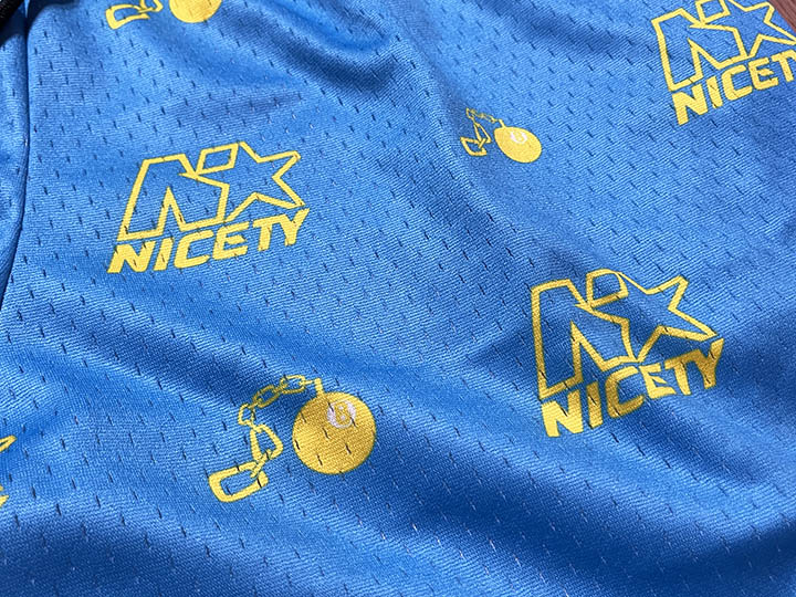 NICETY mesh shorts (star) / blue & yellow