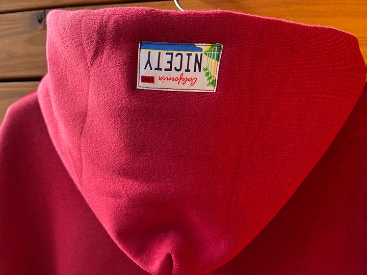 NICETY 13oz pile lined hoodie (independent) / maroon