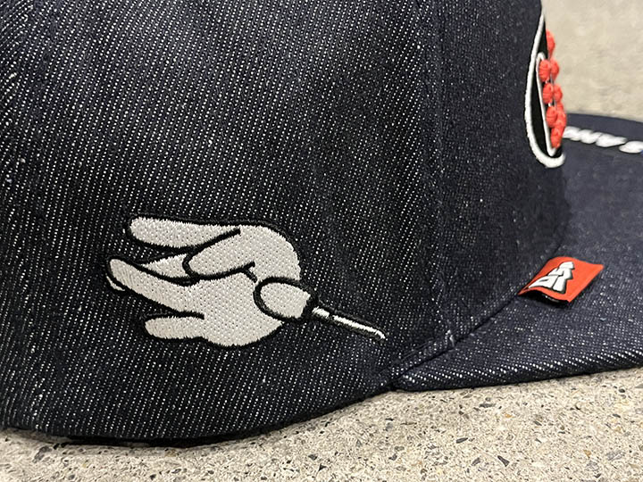 OSSANTHEHOOD snapback cap (cali_love) / indigo denim