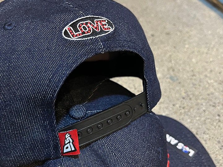 OSSANTHEHOOD snapback cap (cali_love) / indigo denim