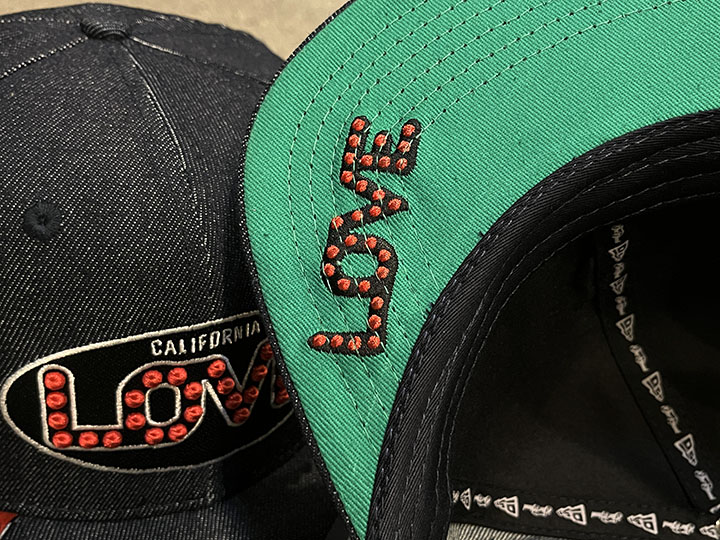 OSSANTHEHOOD snapback cap (cali_love) / indigo denim