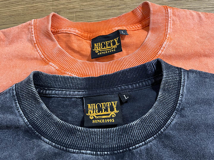 STREET MAGIC x  NICETY  8.2oz garment dye longsleeve Tshirt / washed orange
