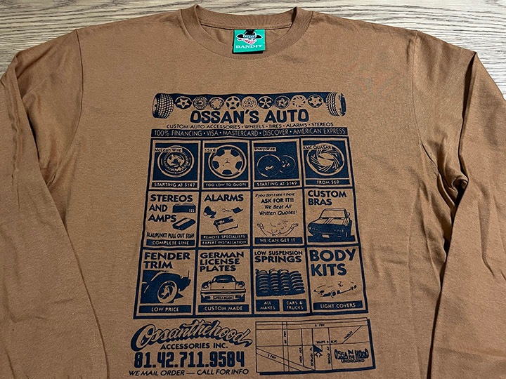 OSSANTHEHOOD longsleeve Tshirt (auto shop) / brown