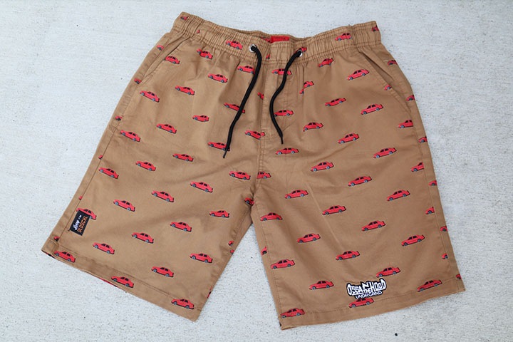 OSSANTHEHOOD cotton twill short pants  (red car) / khaki