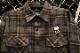 OSSANTHEHOOD check frannel shirt (lucky cat) / gray&brown
