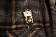 OSSANTHEHOOD check frannel shirt (lucky cat) / gray&brown