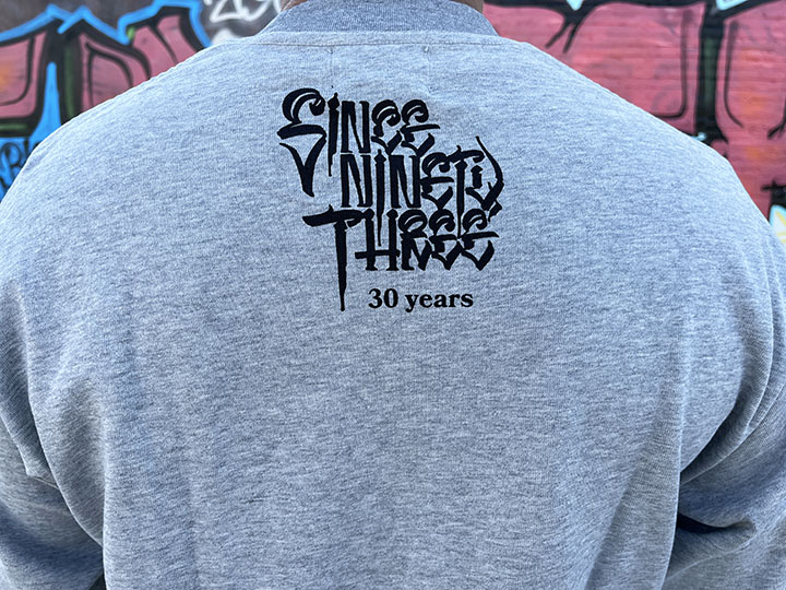 "SINCE NINETY THREE" 10.2oz. ultra heavyweight LS Tshirt / gray