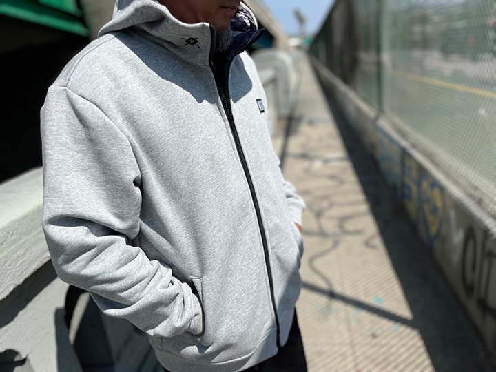 SINCE NINETY THREE 16oz. zipup hood / heather gray