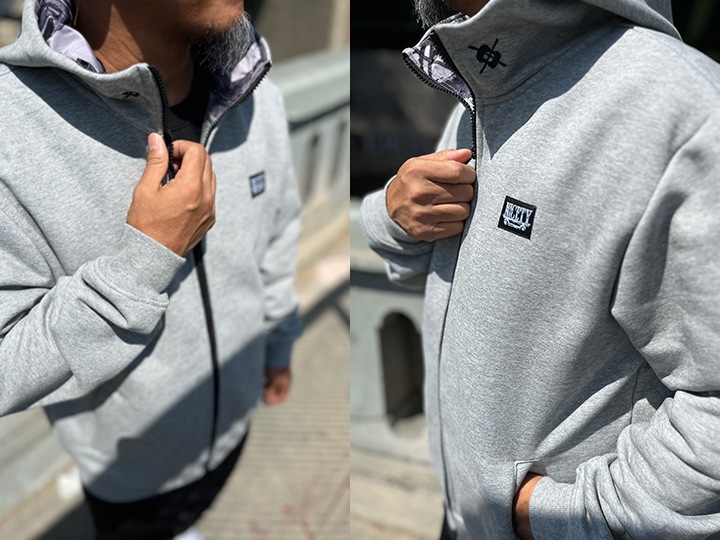 SINCE NINETY THREE 16oz. zipup hood / heather gray