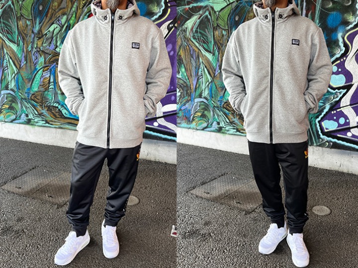 SINCE NINETY THREE 16oz. zipup hood / heather gray