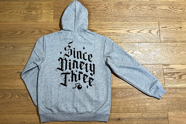 SINCE NINETY THREE 16oz. zipup hood / heather gray