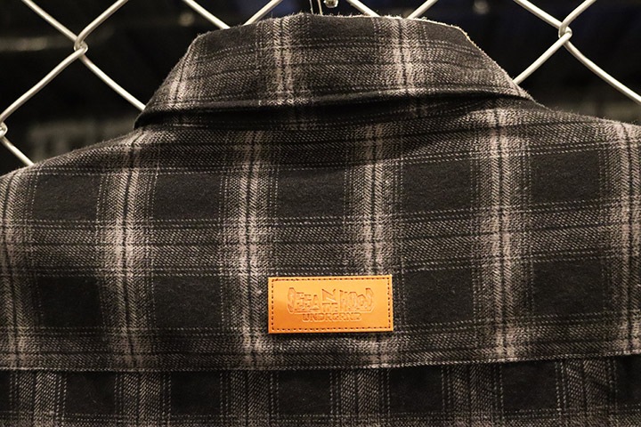 OSSANTHEHOOD check frannel shirt (lucky cat) / black check