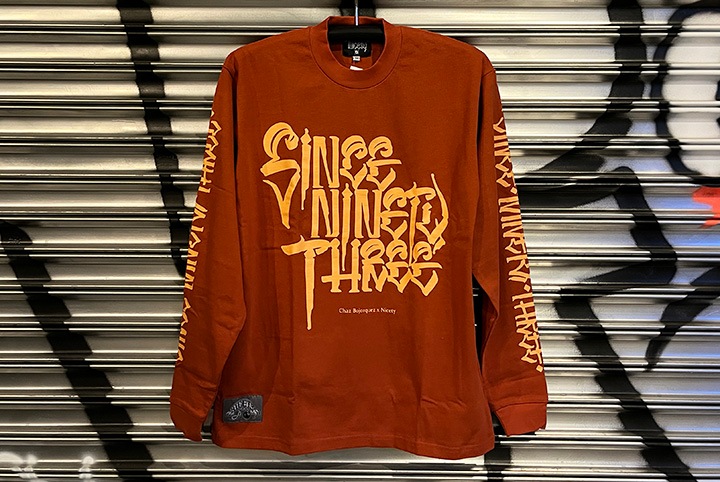 "SINCE NINETY THREE" 10.2oz. ultra heavyweight LS Tshirt / orange dust