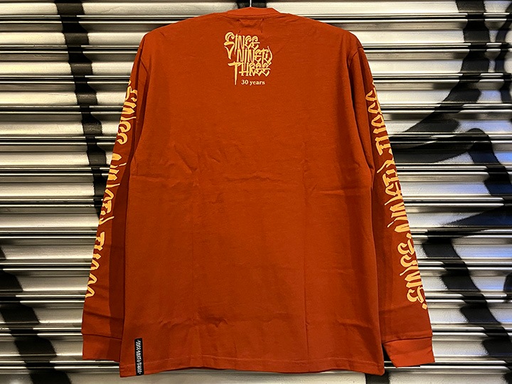 "SINCE NINETY THREE" 10.2oz. ultra heavyweight LS Tshirt / orange dust