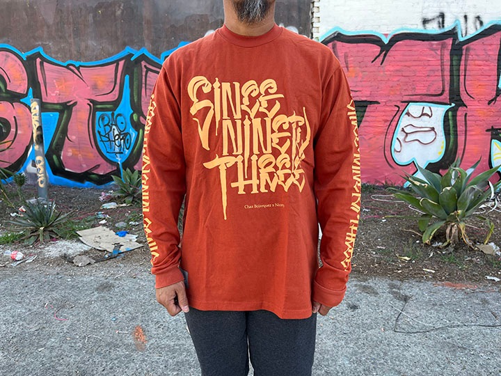 "SINCE NINETY THREE" 10.2oz. ultra heavyweight LS Tshirt / orange dust
