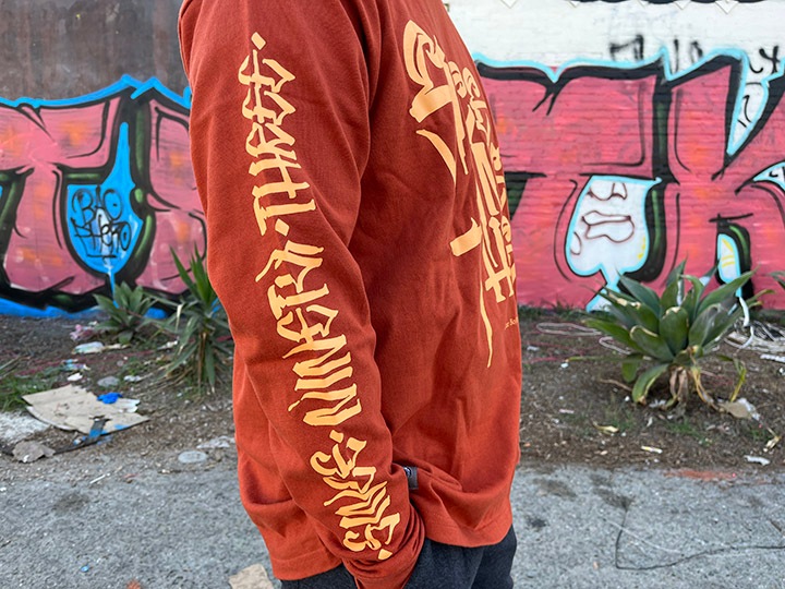 "SINCE NINETY THREE" 10.2oz. ultra heavyweight LS Tshirt / orange dust