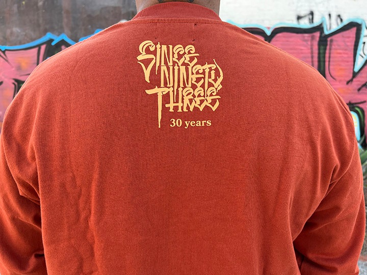 "SINCE NINETY THREE" 10.2oz. ultra heavyweight LS Tshirt / orange dust