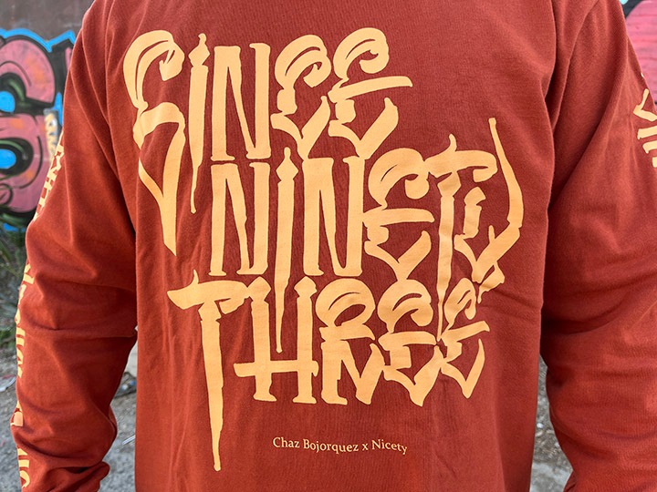 "SINCE NINETY THREE" 10.2oz. ultra heavyweight LS Tshirt / orange dust