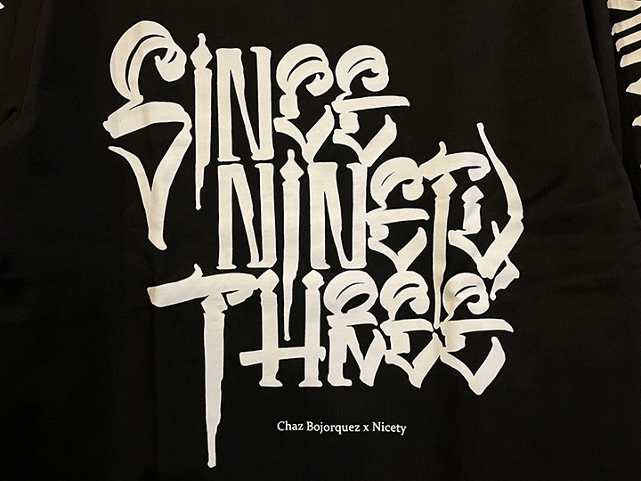 "SINCE NINETY THREE" 10.2oz. ultra heavyweight LS Tshirt / black