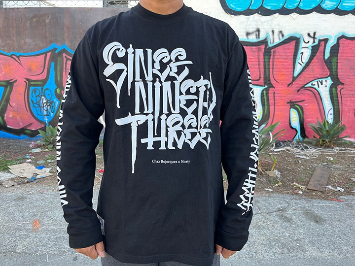 "SINCE NINETY THREE" 10.2oz. ultra heavyweight LS Tshirt / black