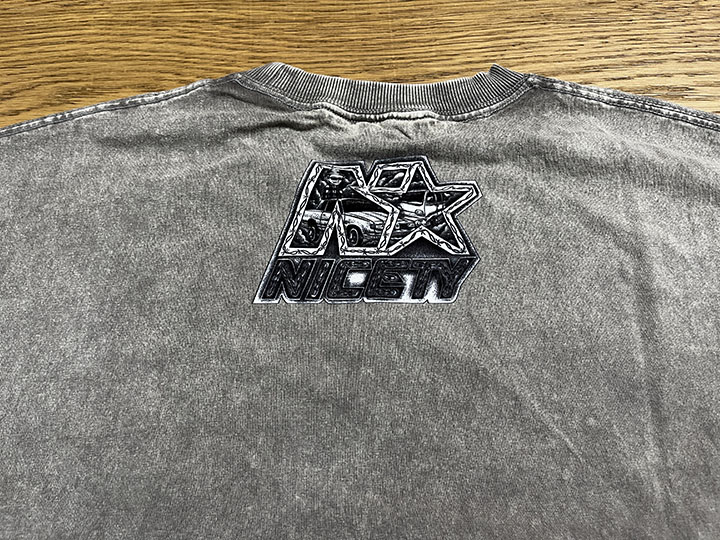 NICETY 8.2oz garment dye longsleeve Tshirt (still here) / sand gray