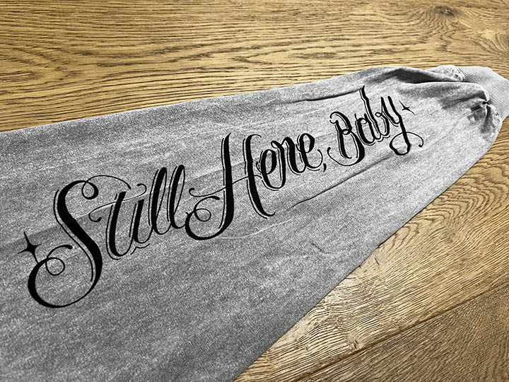 NICETY 8.2oz garment dye longsleeve Tshirt (still here) / sand gray