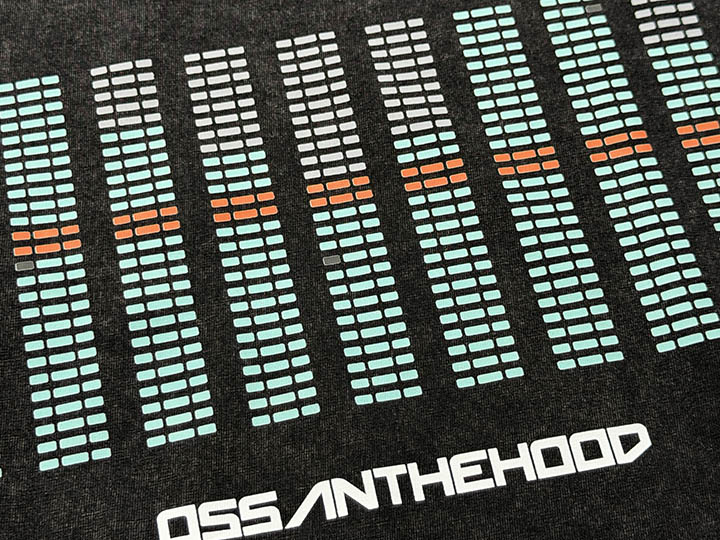 OSSANTHEHOOD dye washed Tshirt (equalizer) / washed black
