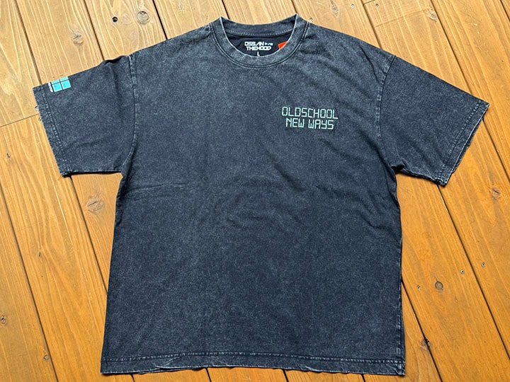 OSSANTHEHOOD dye washed Tshirt (equalizer) / washed black