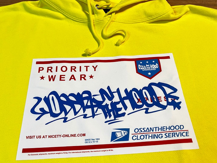 OSSANTHEHOOD pullover hood (sticker) / lemon yellow