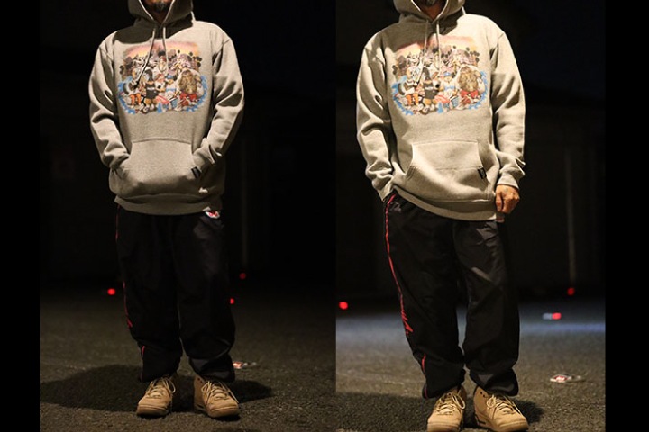 OSSANTHEHOOD pullover hood (lucky gods) / heather gray