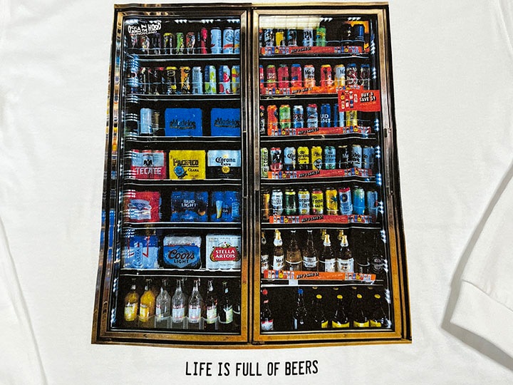 OSSANTHEHOOD longsleeve Tshirt (beers) / white