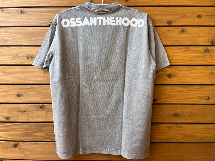OSSANTHEHOOD 8.2oz dye Tshirt (bike) / light gray washed