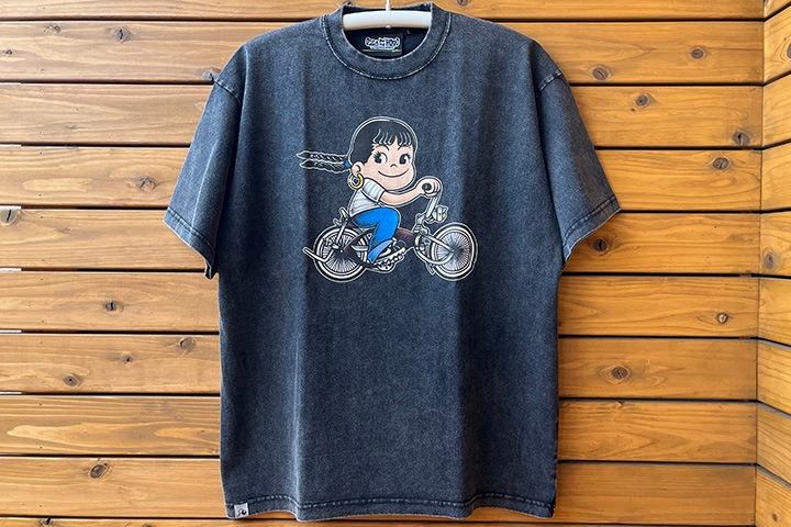 OSSANTHEHOOD 8.2oz dye Tshirt (bike) / black washed