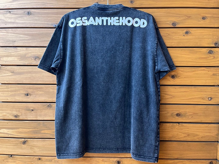 OSSANTHEHOOD 8.2oz dye Tshirt (bike) / black washed