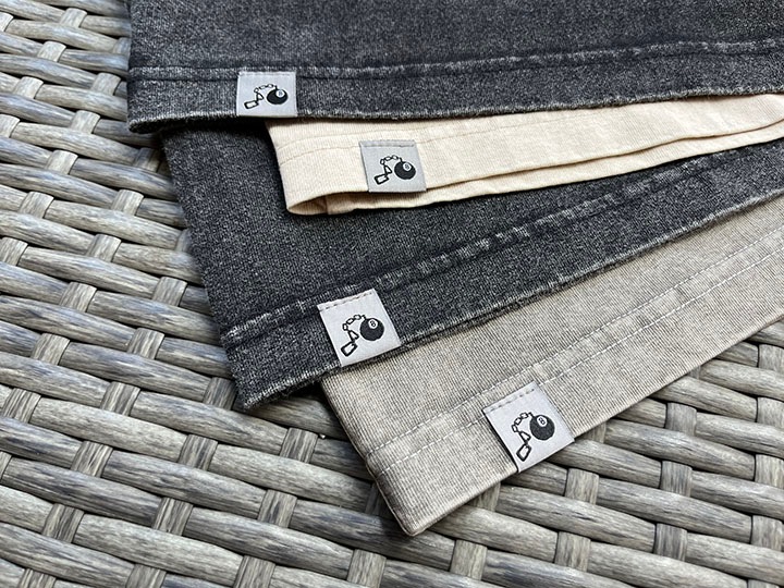 OSSANTHEHOOD 8.2oz dye Tshirt (bike) / black washed