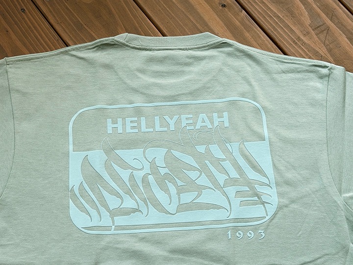 NICETY 7.2oz heavyweight Tshirt (hellyeah) / sea glass